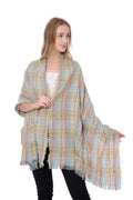 Casaba Womens Warm Winter Scarves Scarf Wraps Shawls Blankets Triangle Plaid-Light Blue-Relaxed-Plaid-