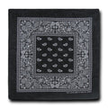 1 Dozen Pack Printed Bandanas 100% Cotton Cloth Scarf Wrap Face Mask Cover-Black-