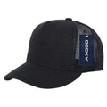 Decky 5 Panel Acrylic Trucker Constructed Caps Hats Unisex-Black-