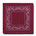 1 Dozen Pack Printed Bandanas 100% Cotton Cloth Scarf Wrap Face Mask Cover-Burgundy-