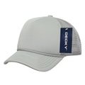 Decky Solid Two Tone 5 Panel Kids Foam Trucker Hats Caps Unisex-Gray-