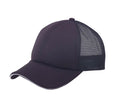 6 Panel Mesh With Sandwich Bill Solid Two Tone Baseball Caps Hats Unisex-Black-
