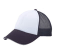 6 Panel Mesh With Sandwich Bill Solid Two Tone Baseball Caps Hats Unisex-Black/White-