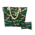 Empire Cove Designer Printed Cotton Canvas Tote Bags Reusable Beach Shopping-Camo-