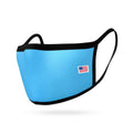 Kids Face Mask for Boys Girls Children Cotton Cloth Double Layer Masks Washable Reusable age 3 to 7 Made in USA-Aqua-