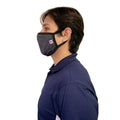 Made in USA Face Masks Mouth Nose Washable Reusable Double Layer Mask Cotton Cloth Blend-Heather Dark Grey/Black-