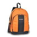 Everest Backpack with Front & Side Pockets-Orange/Black-