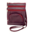 Casaba Womens Genuine Leather Crossbody Purse Shoulder Messenger Bag Organizer-Burgundy-