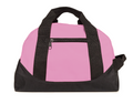Casaba 12 inch Small Two Tone Duffle Travel Sport Gym Bags Carry-On Luggage-PINK/BLACK-