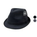Decky Melton Fedora Fedoras Wool Band Hats Hipster Miami-Black/Black-Small/Medium- 1 image