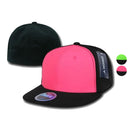 1 Dozen Decky Blank Retro Neon Flat Bill Flex Fit Fitted Baseball Hats Wholesale- 1 image