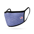 Kids Face Mask for Boys Girls Children Cotton Cloth Double Layer Masks Washable Reusable age 3 to 7 Made in USA-Heather Blue/White-