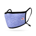 Kids Size Adjustable Face Mask for Children Boys Girls Cloth Double Layer Masks Washable Reusable Made in USA aged 3 to 7-Heather Blue/White-