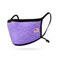 Kids Size Adjustable Face Mask for Children Boys Girls Cloth Double Layer Masks Washable Reusable Made in USA aged 3 to 7-Heather Purple-