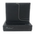 Belano RFID Blocking Real Leather Bifold Wallets for Cards ID with Box Men Women-Black - White Center Trim-