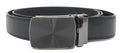 Leather Mens Ratchet Belt Sliding Adjustable Automatic Buckle Cut to Size-Black - Simple-