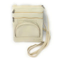 Casaba Womens Genuine Leather Crossbody Purse Shoulder Messenger Bag Organizer-Ivory-