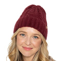 Empire Cove Winter Cable Knit Cuff Beanie-Burgundy-