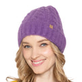 Empire Cove Winter Cable Knit Cuff Beanie-Purple-