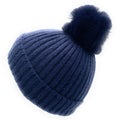 Empire Cove Winter Kids Boys Girls Cable Knit Cuff Beanie with Pom Pom-Navy-