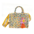 Empire Cove Stylish Mini Tote Bags with Tassels Purse Handbags Satchel Bag-Speckle Yellow-