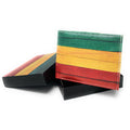 Jamaican Rasta Trifold Wallets In Gift Box Mens Womens Kids-Wood Grain Rasta-