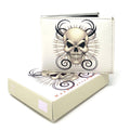 Gothic Skull Grim Reaper Bifold Wallets In Gift Box Mens Womens-White Skull-