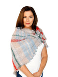 Casaba Rustic Style Plaid Scarves Scarf Wraps Shawls Womens Unisex Warm Winter-Pink-Rustic-Stripes-
