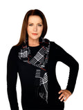 Casaba Warm Winter Scarves Scarf Wraps Classic Plaid Womens Mens Unisex-Black-Dual Tone-Plaid-