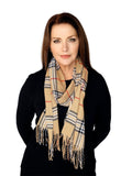 Casaba Warm Winter Scarves Scarf Wraps Classic Plaid Womens Mens Unisex-Beige-Dual Tone-Plaid-
