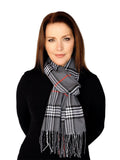Casaba Warm Winter Scarves Scarf Wraps Classic Plaid Womens Mens Unisex-Grey-Dual Tone-Plaid-
