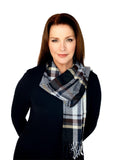 Casaba Tri-Tone Plaid Warm Winter Scarves Scarf Wraps Shawls Womens Mens Unisex-Black-Tritone-Plaid-