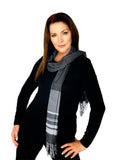 Casaba Warm Winter Neck Scarves Scarf Plaid Elegant Sleek Unisex Womens Mens-Black-Sleek-Plaid-