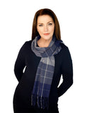 Casaba Warm Winter Neck Scarves Scarf Plaid Elegant Sleek Unisex Womens Mens-Grey Blue-Elegance-Plaid-