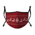 Casaba Face Masks Adult Kids Sizes Fun Cute Holiday Christmas Cotton Poly Adjustable Washable Reusable-Adult-Red Reindeer-