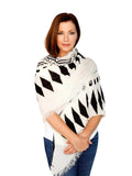 Casaba Womens Winter Scarves Scarf Wraps Shawls Plaid Style Great Gifts-Black-White-Tribe-