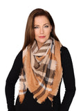Casaba Womens Winter Scarves Scarf Wraps Shawls Plaid Style Great Gifts-Rose-Tonal-Stripes-