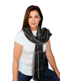 Casaba Womens Cotton Classy Sheer Scarves Scarf Shawls Light Wrap-Black-