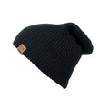 Empire Cove Long Beanie Winter Warm Solid Knit Womens Mens Unisex-Black-