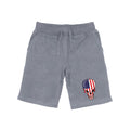RAPDOM TS6 Fleece Gym Shorts Patriotic Skull USA Flag-Heather Grey-Small-