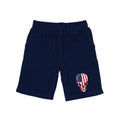 RAPDOM TS6 Fleece Gym Shorts Patriotic Skull USA Flag-Navy-Small-