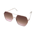 Empire Cove Polygon Sunglasses Metal Frame Classic Gradient Shades UV Protection-Gold/Brown-