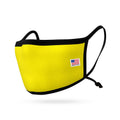 Kids Size Adjustable Face Mask for Children Boys Girls Cloth Double Layer Masks Washable Reusable Made in USA aged 3 to 7-Yellow-
