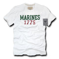 Rapid Dominance Army Air Force Navy Marines Applique Military Year T-Shirts Tees-Marines - White-Regular-Small