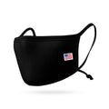 Kids Size Adjustable Face Mask for Children Boys Girls Cloth Double Layer Masks Washable Reusable Made in USA aged 3 to 7-Black-