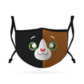 Cute Face Masks for Kids Child Adjustable Boys Girls Ages 3 to 9 Cotton Poly Washable Reusable 2 Layer Pocket Filter-Cat-