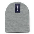 Classic Decky Short Knitted Acrylic Warm Beanies Skull Ski Caps Hats Unisex-Heather Grey-