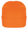 Cuffed Long Folded 12inch Beanie Beanies Warm Knitted Winter Hats Skiing Unisex-Orange-
