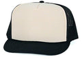 Classic Trucker Baseball Hats Caps Foam Mesh Blank Solid Two Tone Snapback Adult Youth-BROWN/BEIGE-