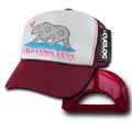 Cuglog 5 Panel California Love Foam Trucker Baseball Hat Cap California Bear-Cardinal-